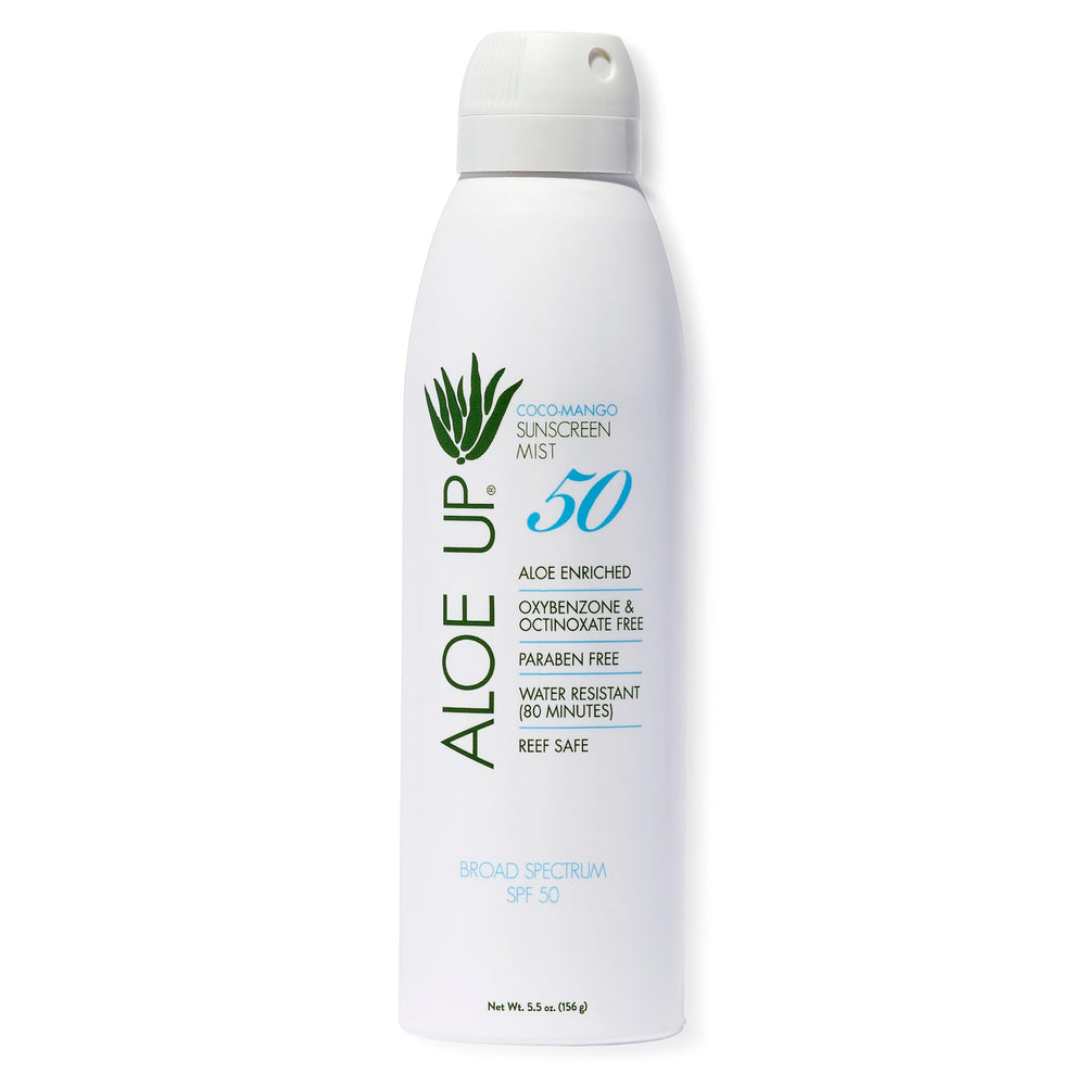 Aloe Up spray visage et corps SPF50, protection pratique et rapide tout au long de la journée