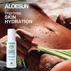 ALOESUN huile coco non gras: fini léger et absorption rapide.