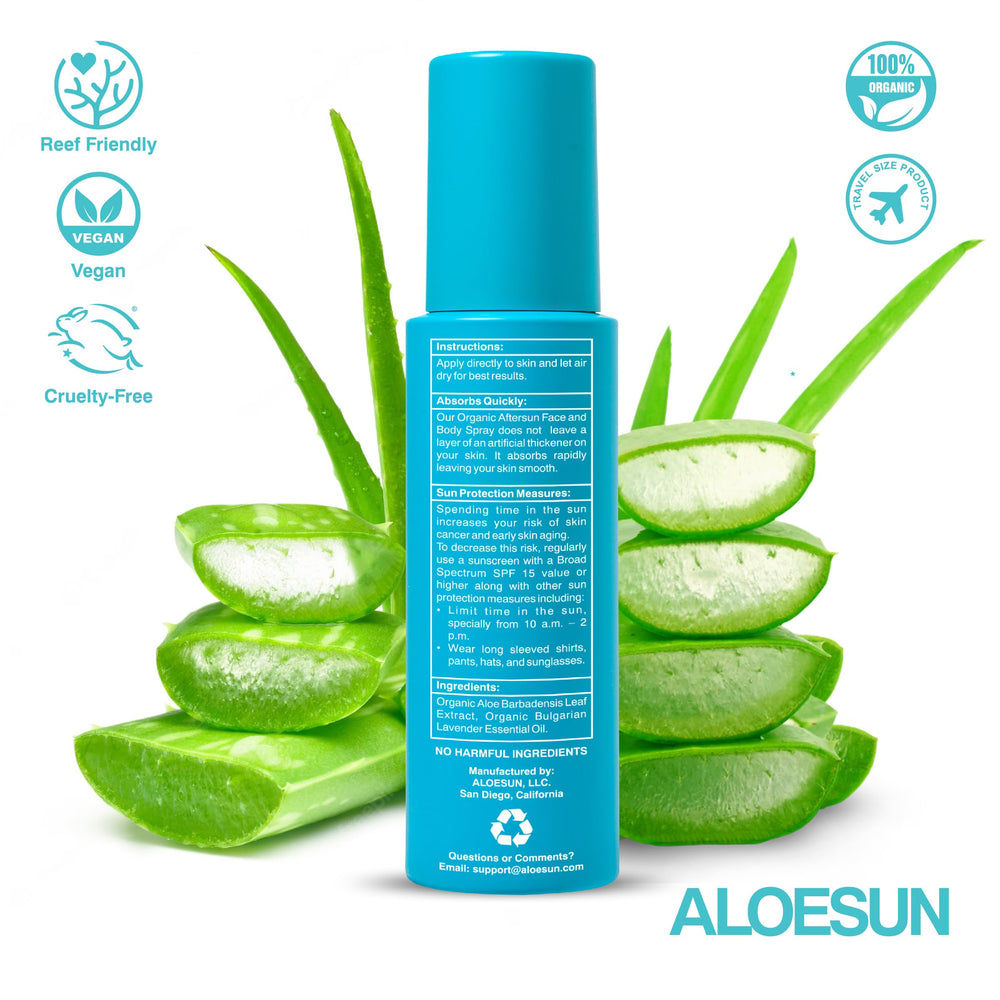 ALOESUN Soin peau nourrie et revitalisée après soleil.