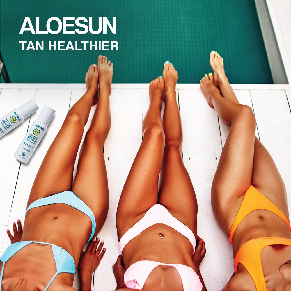 ALOESUN spray bronzage coco lavande: bronzage homogène et parfum apaisant.