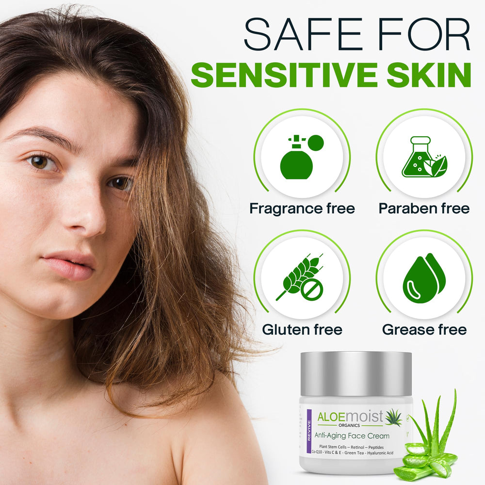 Formule non comédogène AloeMoist Revive adaptée aux pores et ridules.
