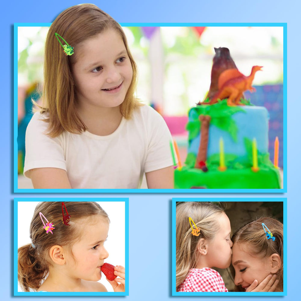 Barrettes dinosaure Alomois comme cadeau ou souvenir de fête.