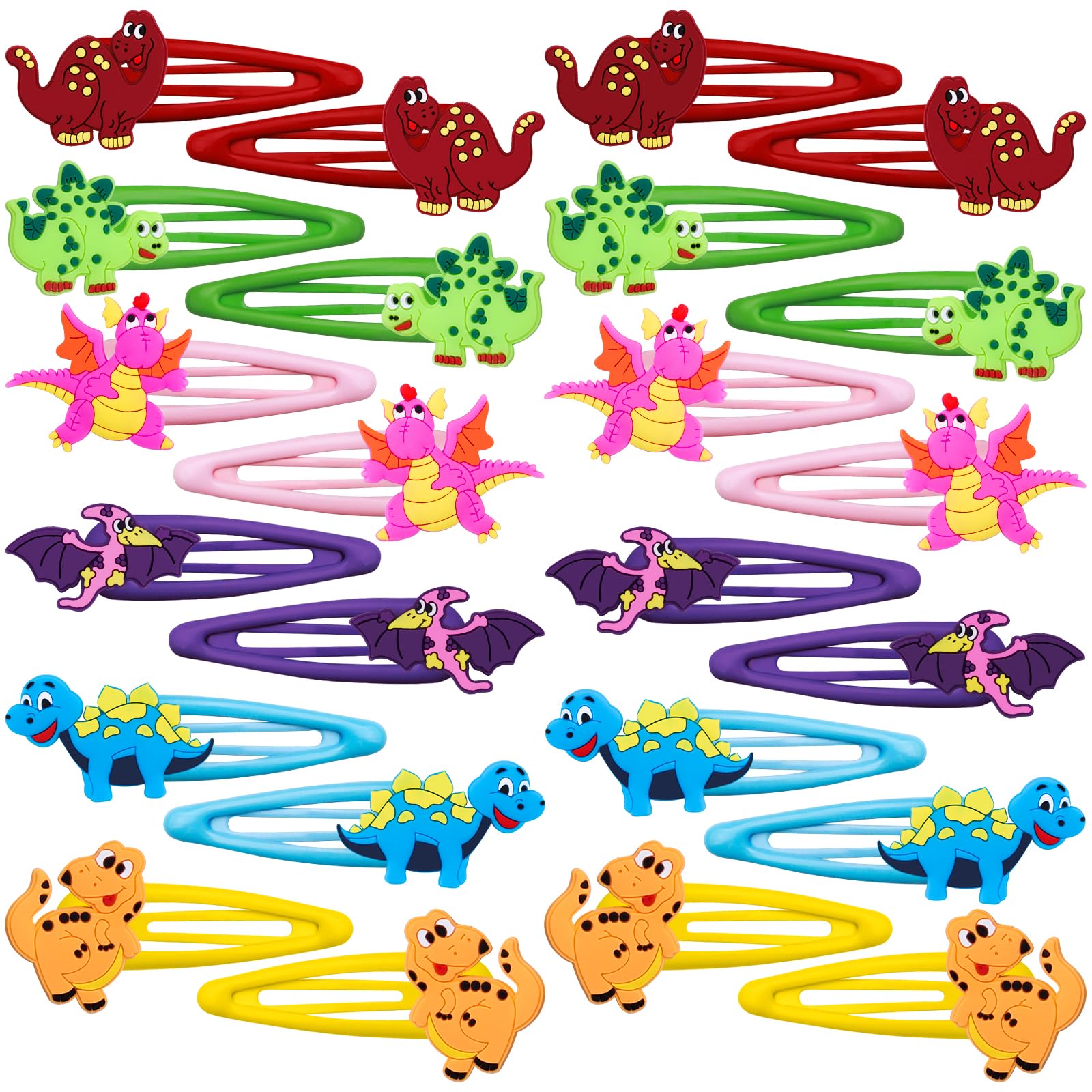 Barrettes dinosaure Alomois sans glissement pour une tenue durable.
