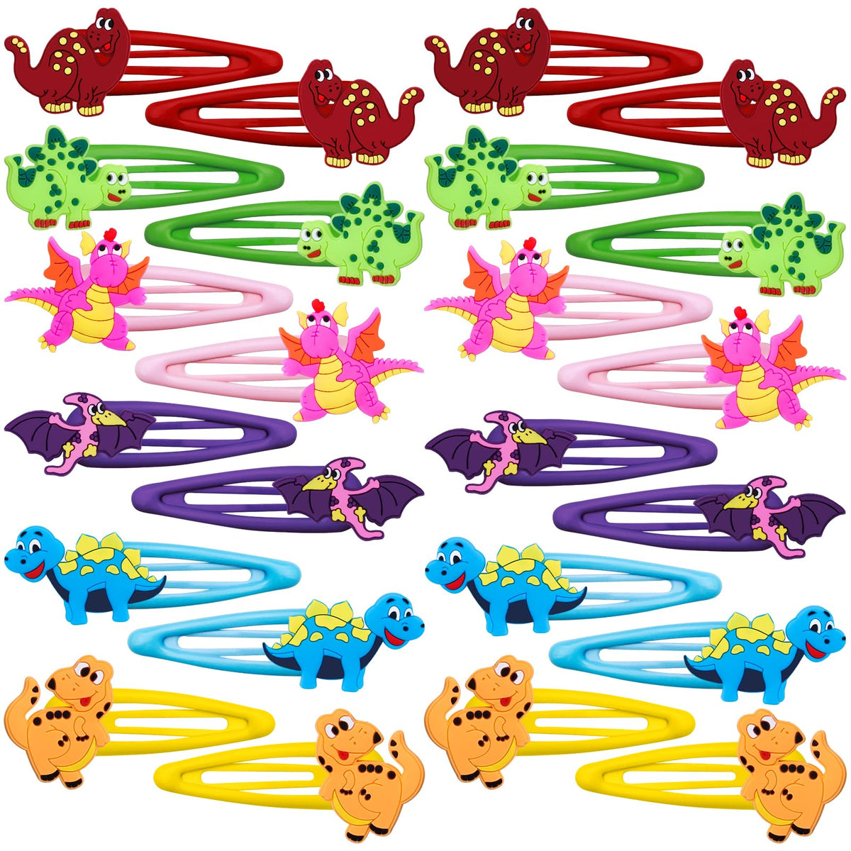 Barrettes dinosaure Alomois sans glissement pour une tenue durable.