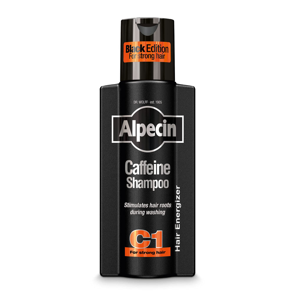 Alpecin C1 Black Edition – bouteille énergisante pour cheveux et cuir chevelu.