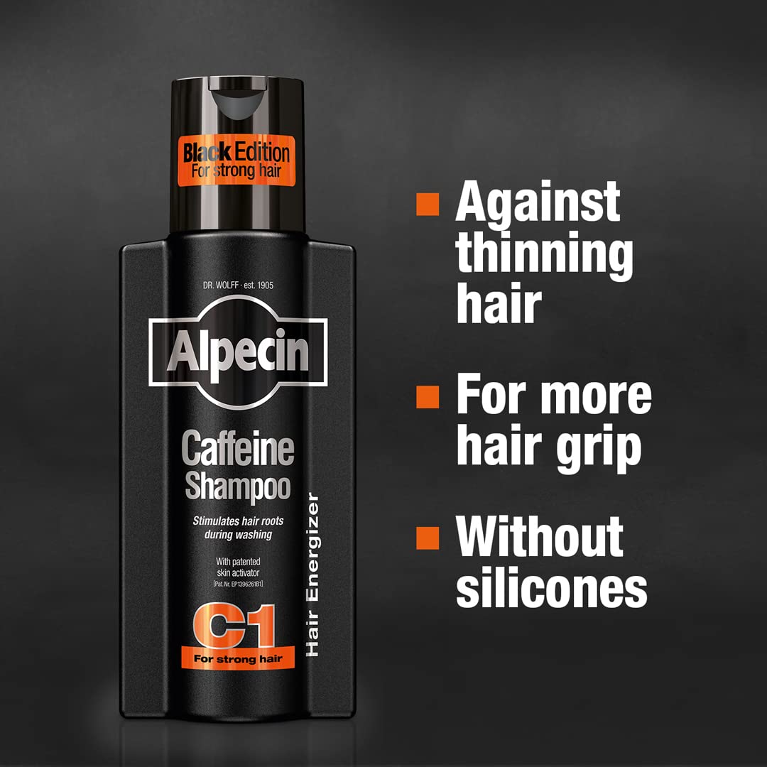Alpecin C1 Black Edition – mousse capillaire crémeuse pour nettoyer les cheveux en douceur.