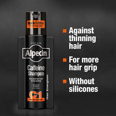 Alpecin C1 Black Edition – mousse capillaire crémeuse pour nettoyer les cheveux en douceur.
