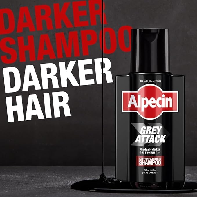 Alpecin Gray Attack Shampoing : application 2-5 minutes, usage rapide.