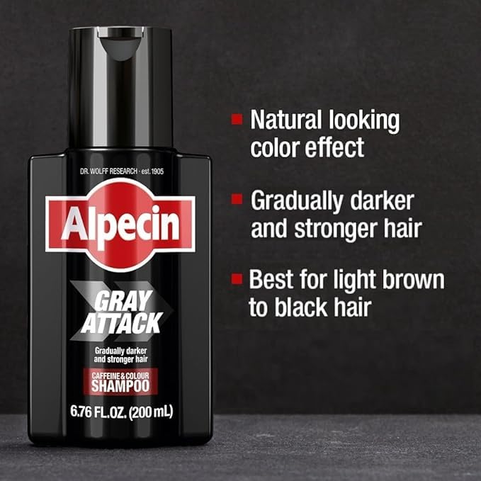 Alpecin Gray Attack: massage du cuir chevelu pour une application précise.