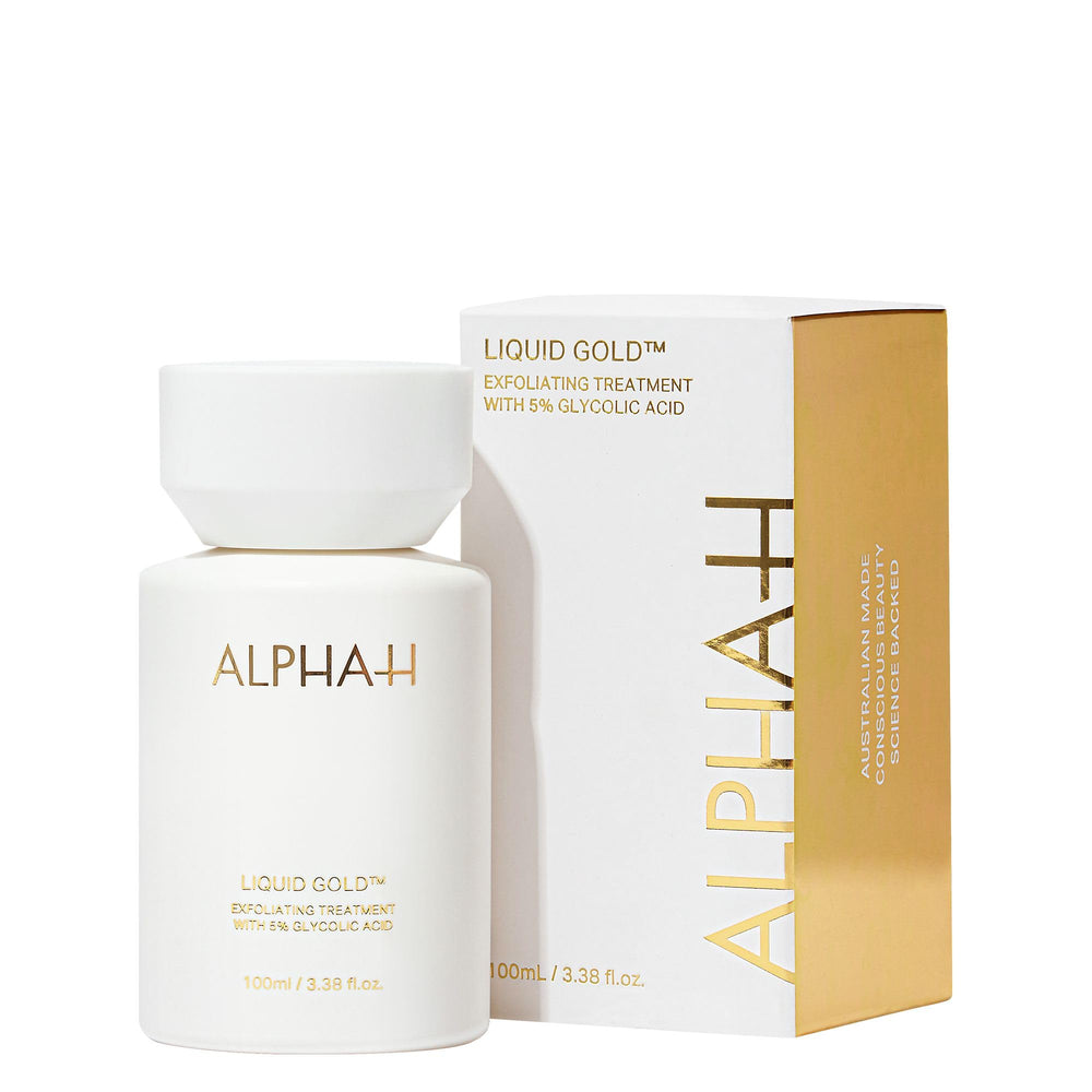 Alpha-H Liquid Gold: bouteille élégante prête pour exfolier en douceur