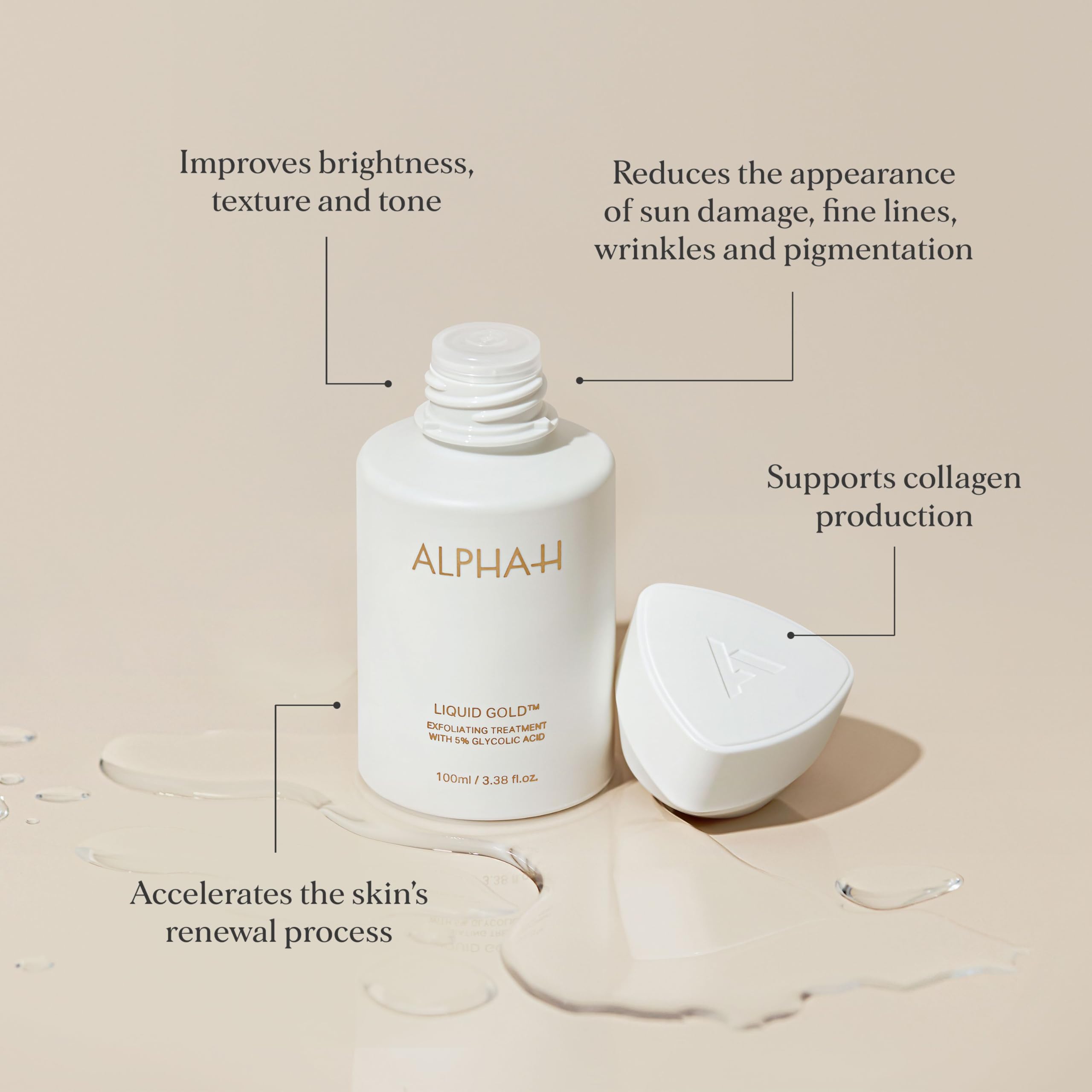 Alpha-H Liquid Gold: teint lumineux après utilisation régulière