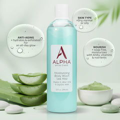 Alpha Skin Care: acide glycolique AHA, peut révéler une peau plus lumineuse.
