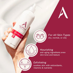 Flacon élégant Alpha Skin Care prêt à l’emploi, soin hydratant quotidien
