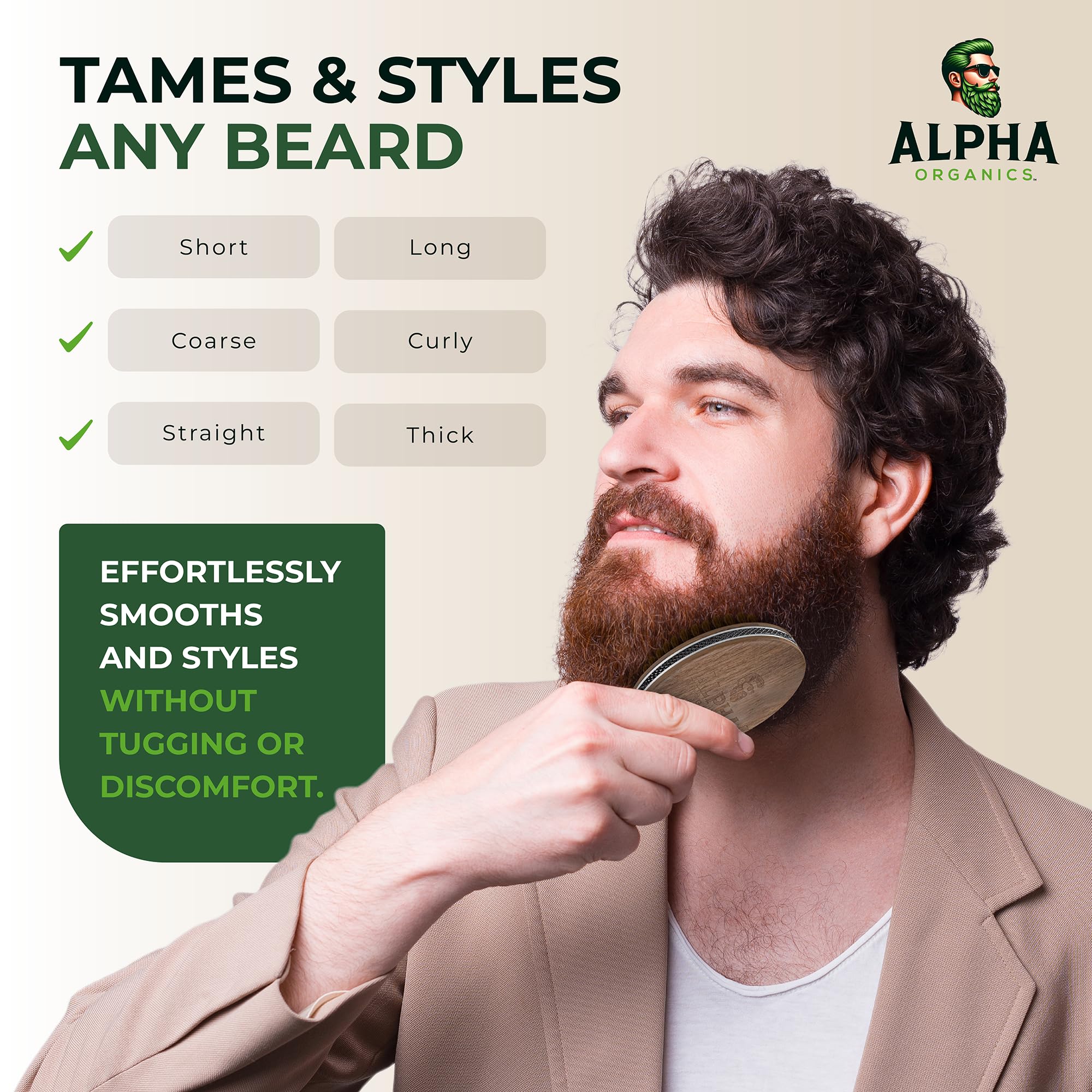 Coffret cadeau Alpha Organics brosse barbe, élégant et premium.
