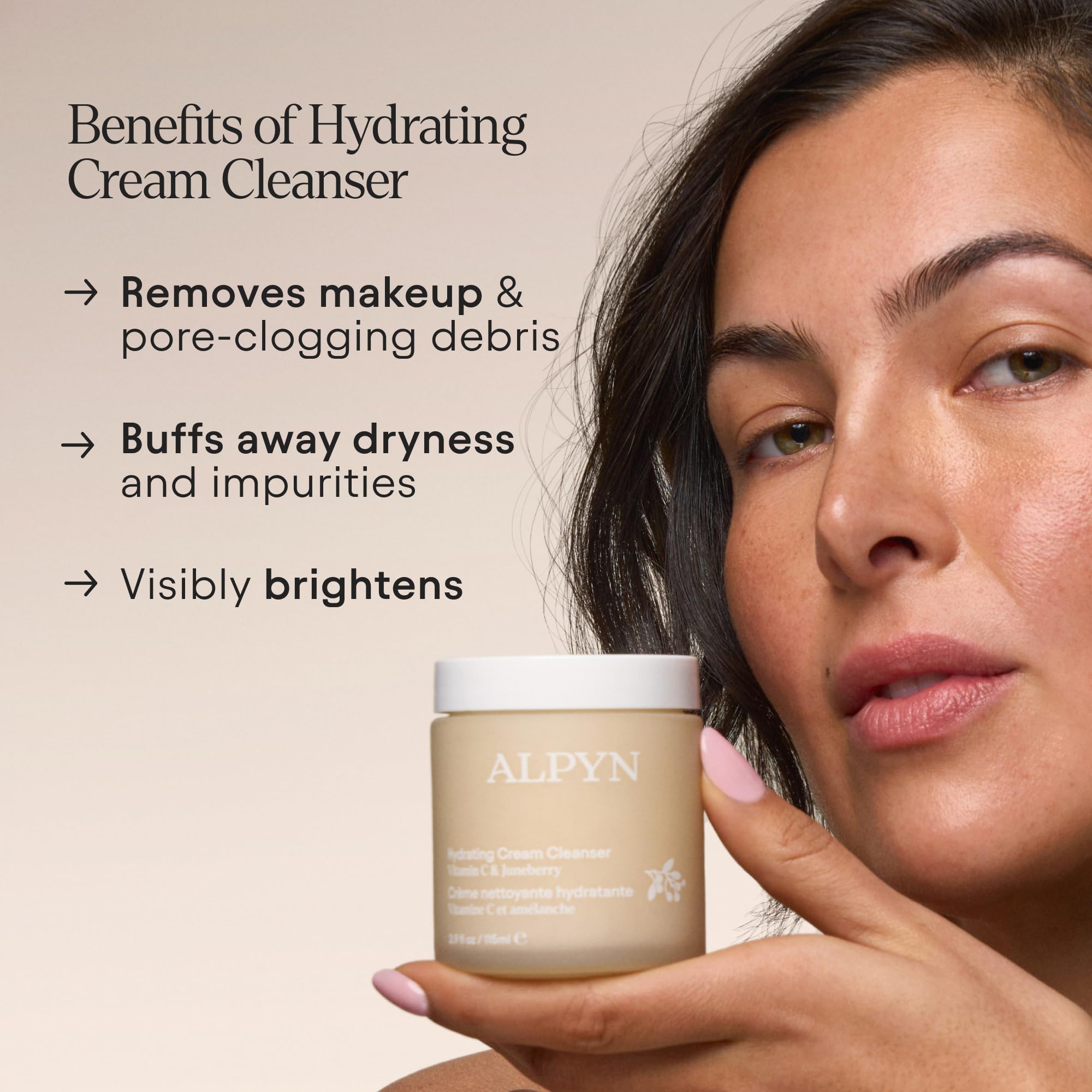 ALPYN Beauté texture crème glacée qui évoque la fraîcheur lors du nettoyage.