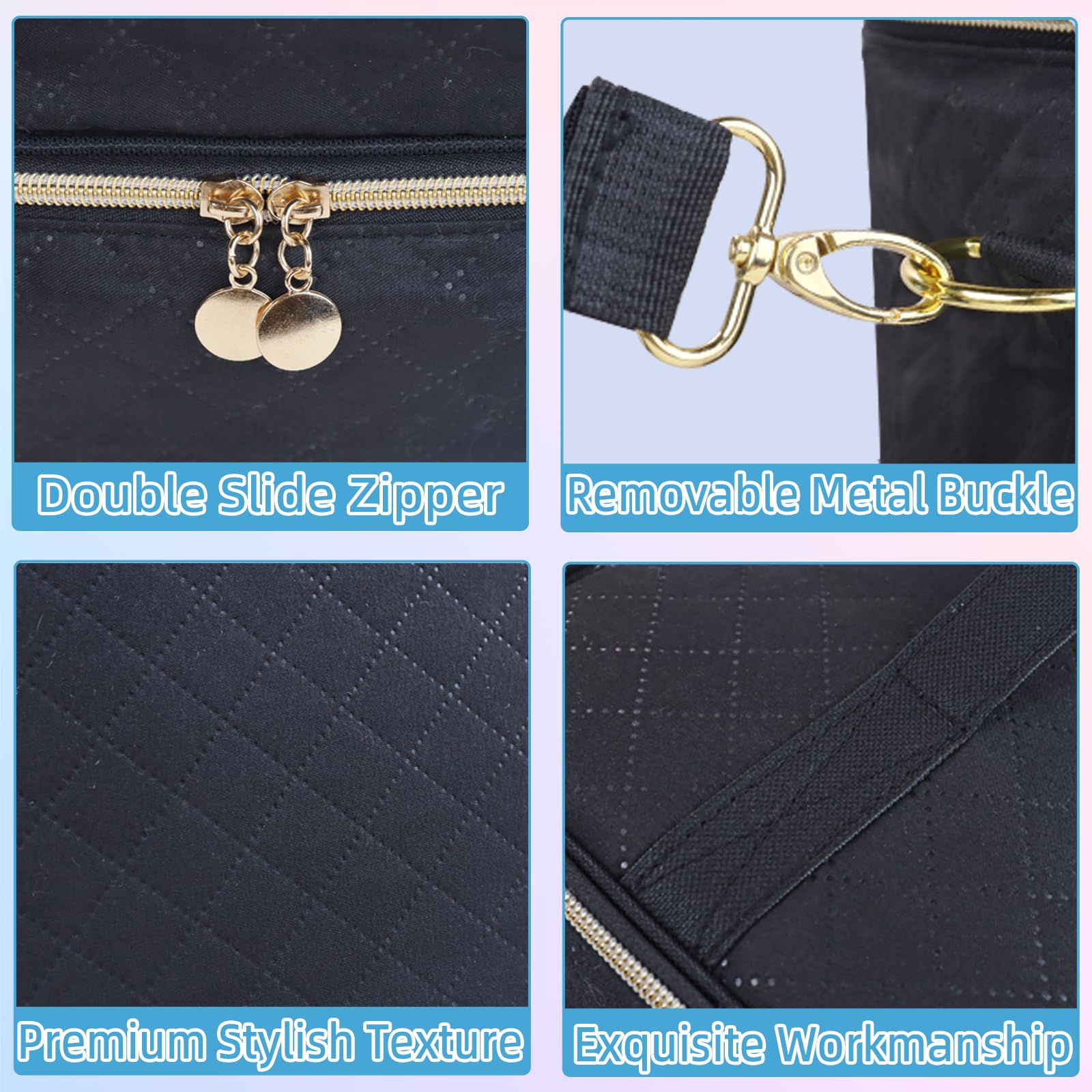 ALSLEA etuis outils manucure, poches dediees pour outils et accessoires.