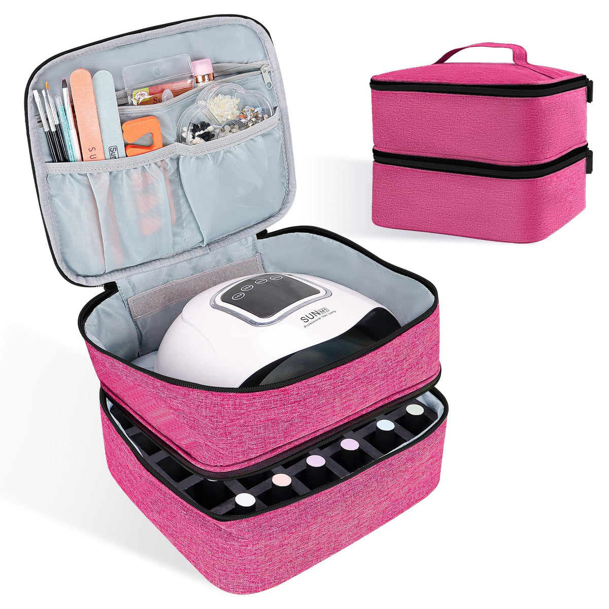 ALSLEA Organisateur vernis 30 bouteilles ouvert, rangement pratique et esthétique.
