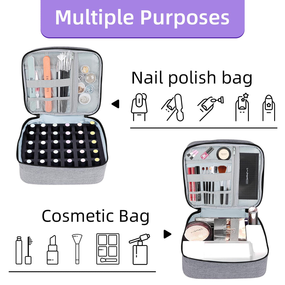 ALSLEA Organisateur-vernis-ongles gris poches elastiques: rangement fiable pour outils et accessoires.