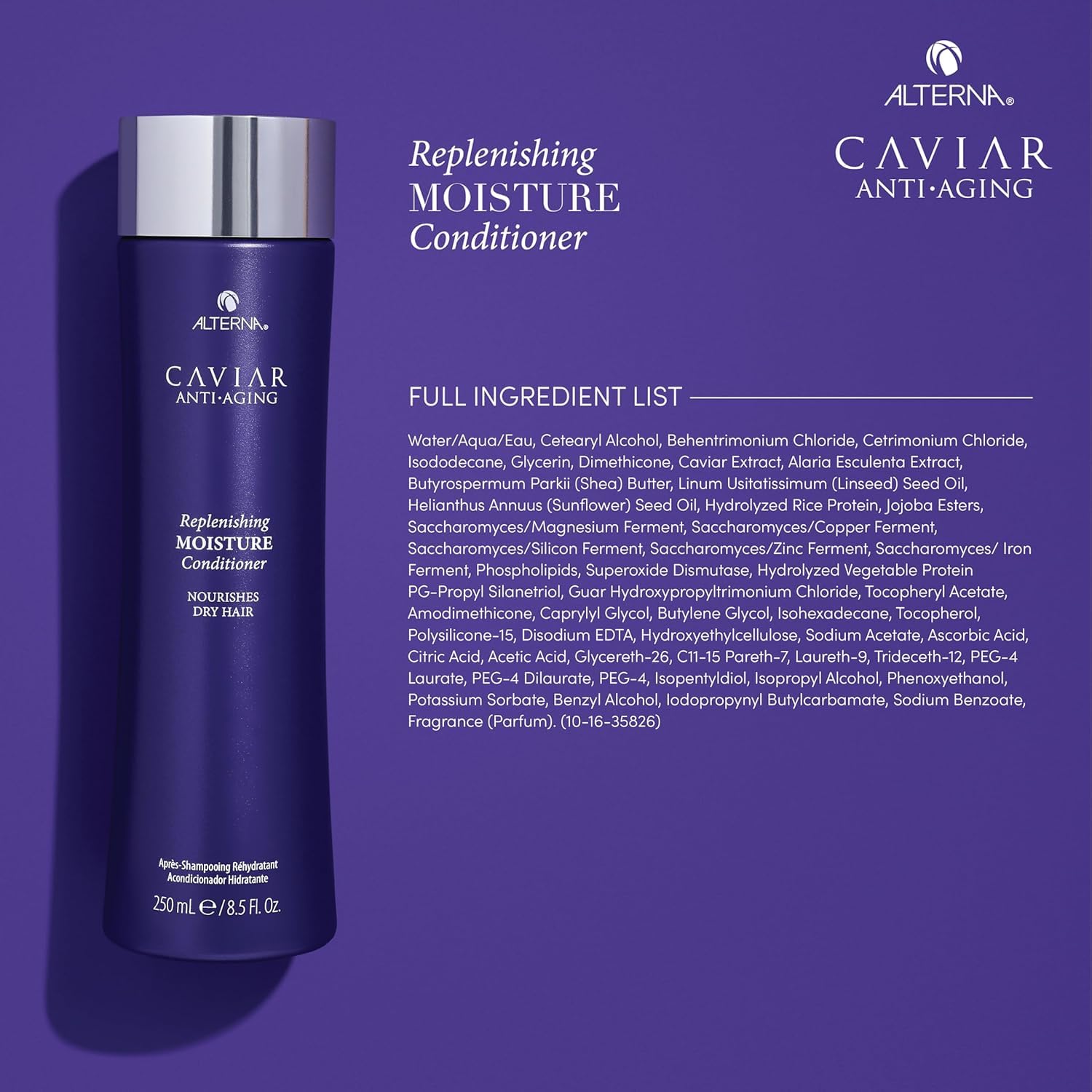 Complexe Age Control d'Alterna, revitalise les cheveux soumis au vieillissement.