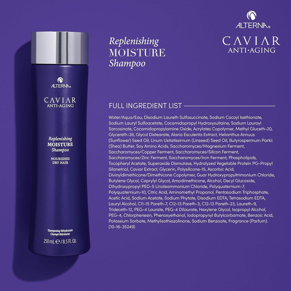 Flacon d'apres-shampoing Alterna Caviar Anti-Âge, démêlage facilité et douceur accrue.