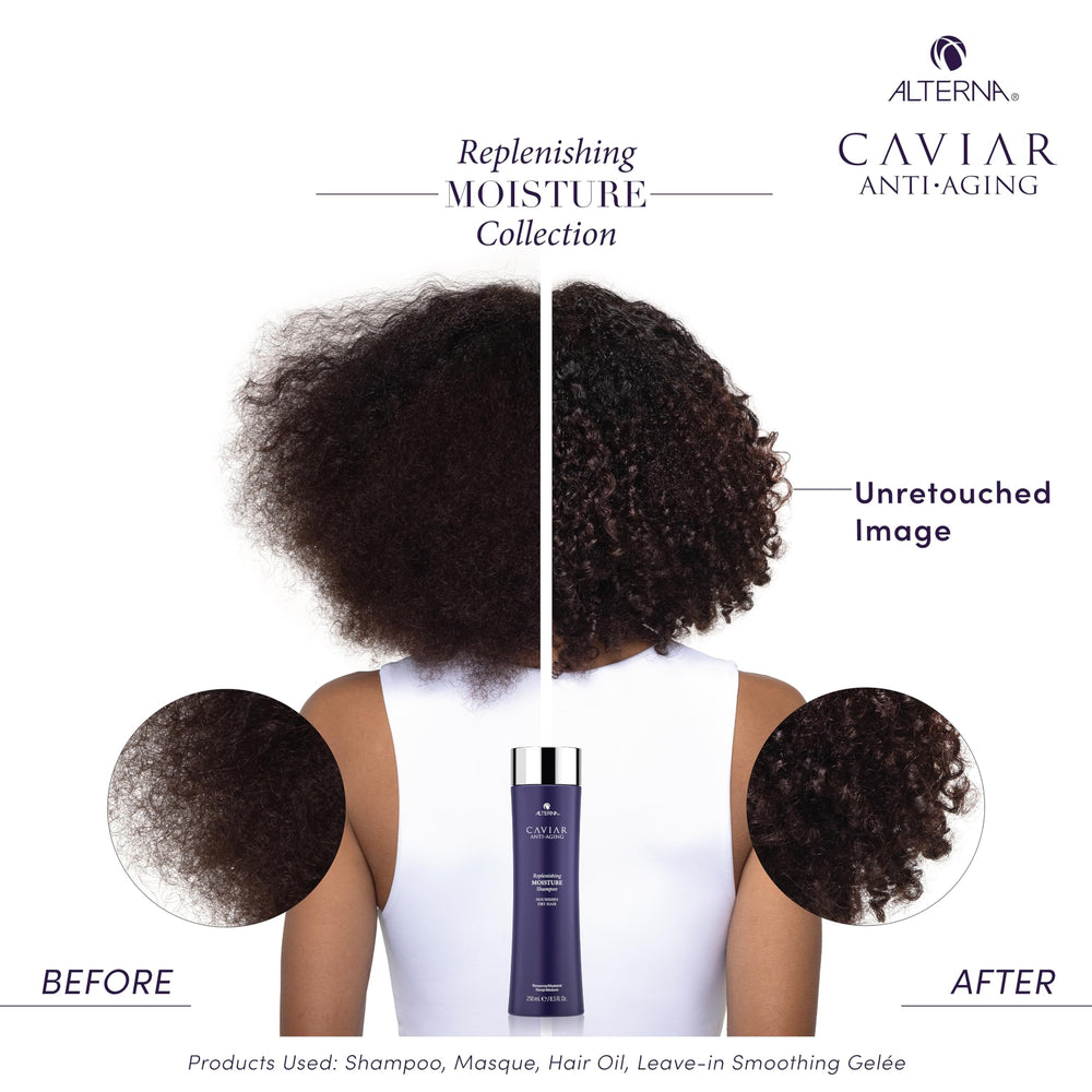 Rituel d'utilisation rapide et efficace pour cheveux hydratés.