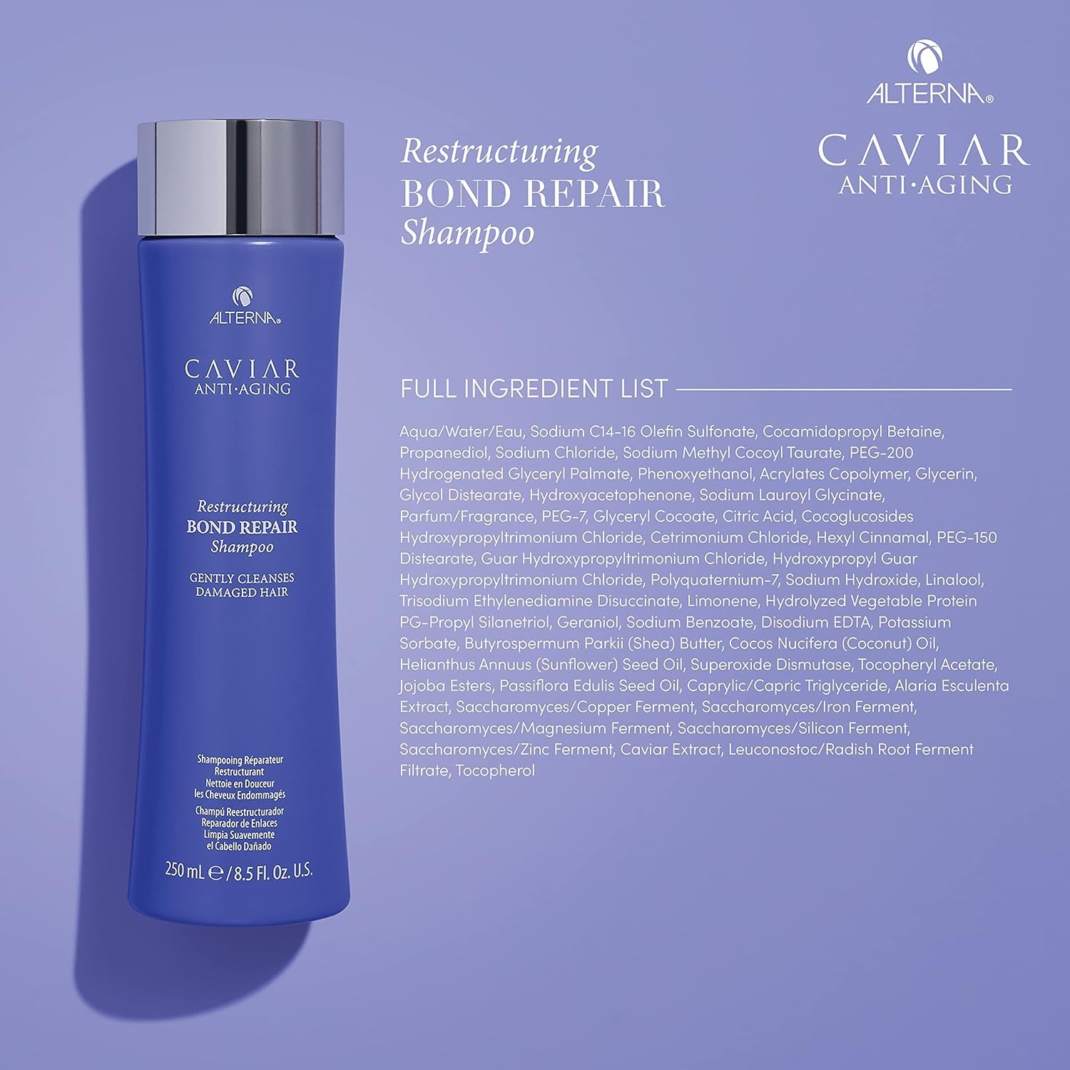 Alterna CAVIAR Après‑Shampoing – bouteille, douceur accrue et démêlage facilité.