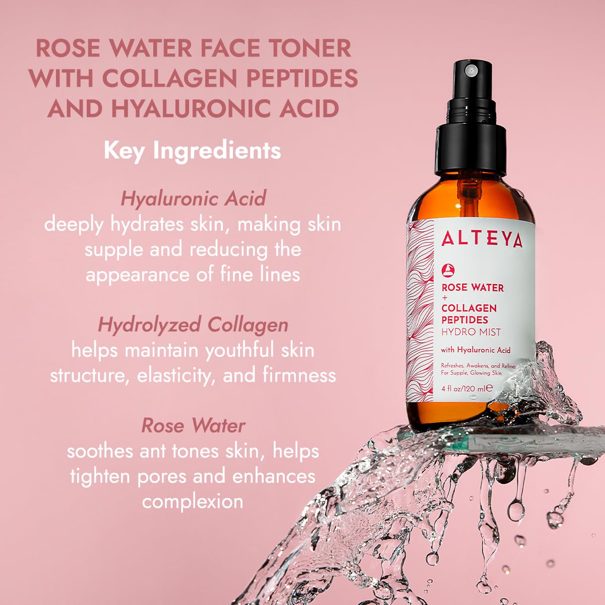 Alteya Organics acide hyaluronique hydratation rapide sur la peau