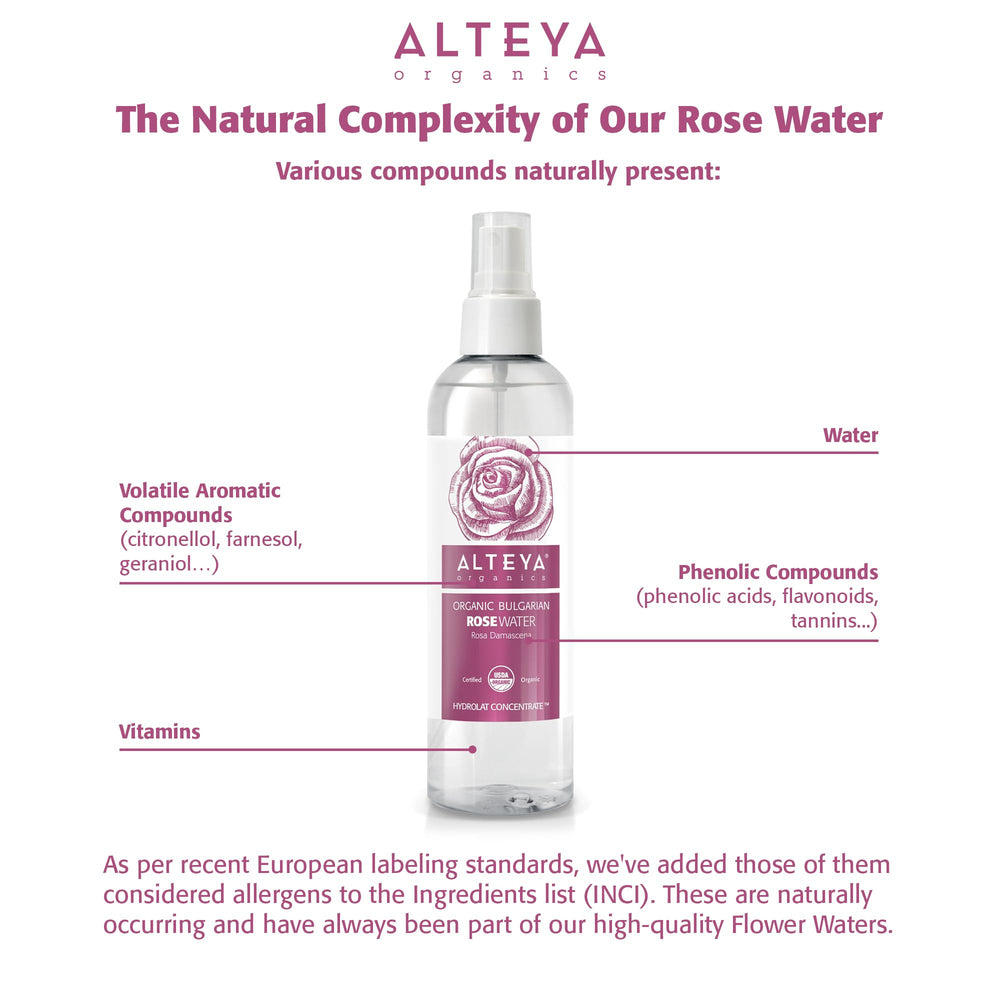 Alteya Organics Rose Damascena fleurs bulgares utilisées pour l’eau de rose.