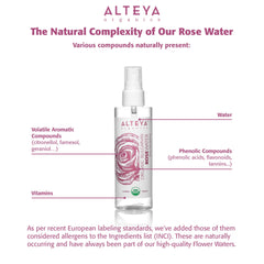 Alteya Organics bouteille pulvérisateur, pratique pour vaporiser sur le visage.
