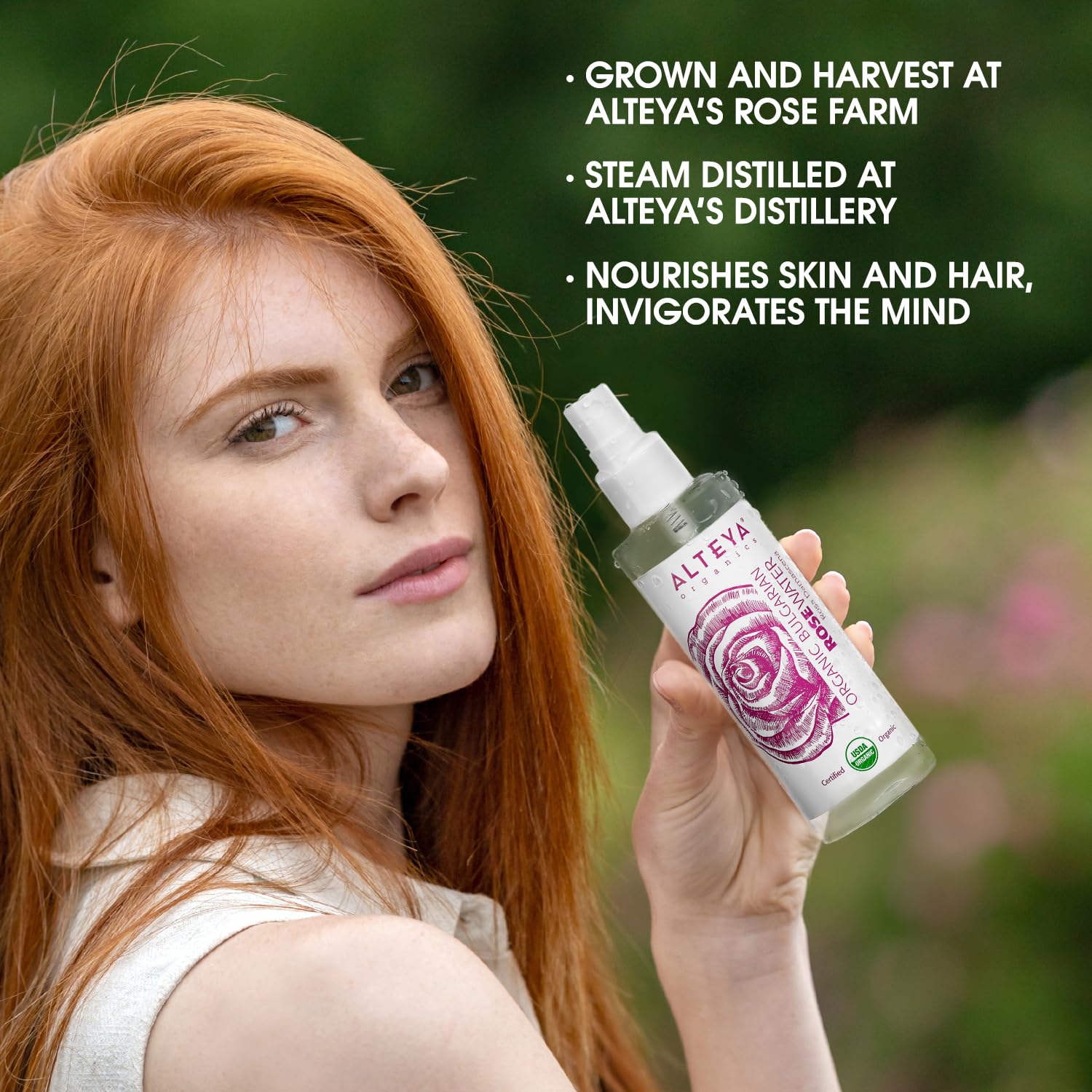 Alteya Organics traçabilité complète, distillerie propre et jardins biologiques.
