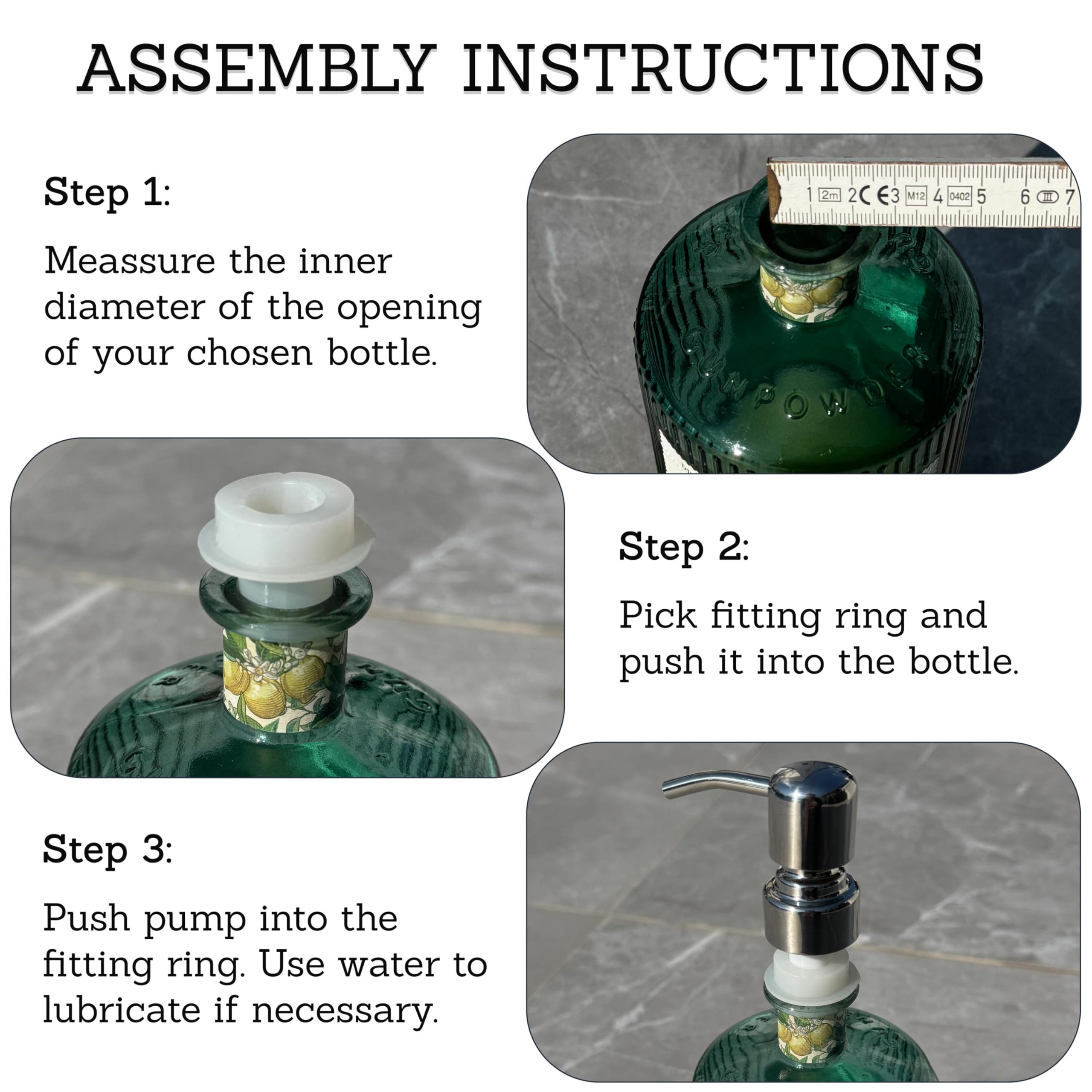 Utilisation simple sur les bouteilles anciennes, pour créer un distributeur élégant.