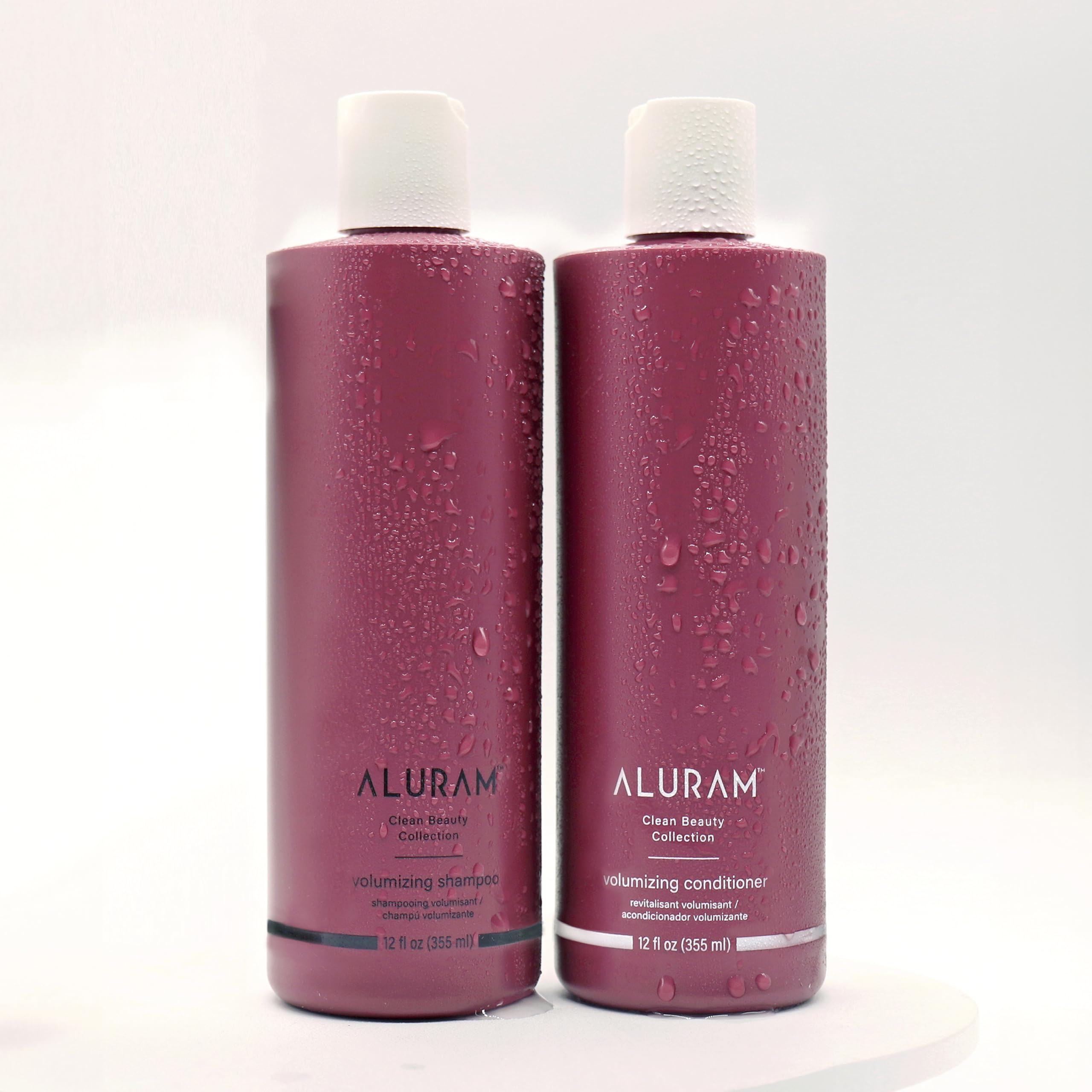 ALURAM Conditionneur Volume: cheveux mouillés montrant souplesse et brillance naturelle.