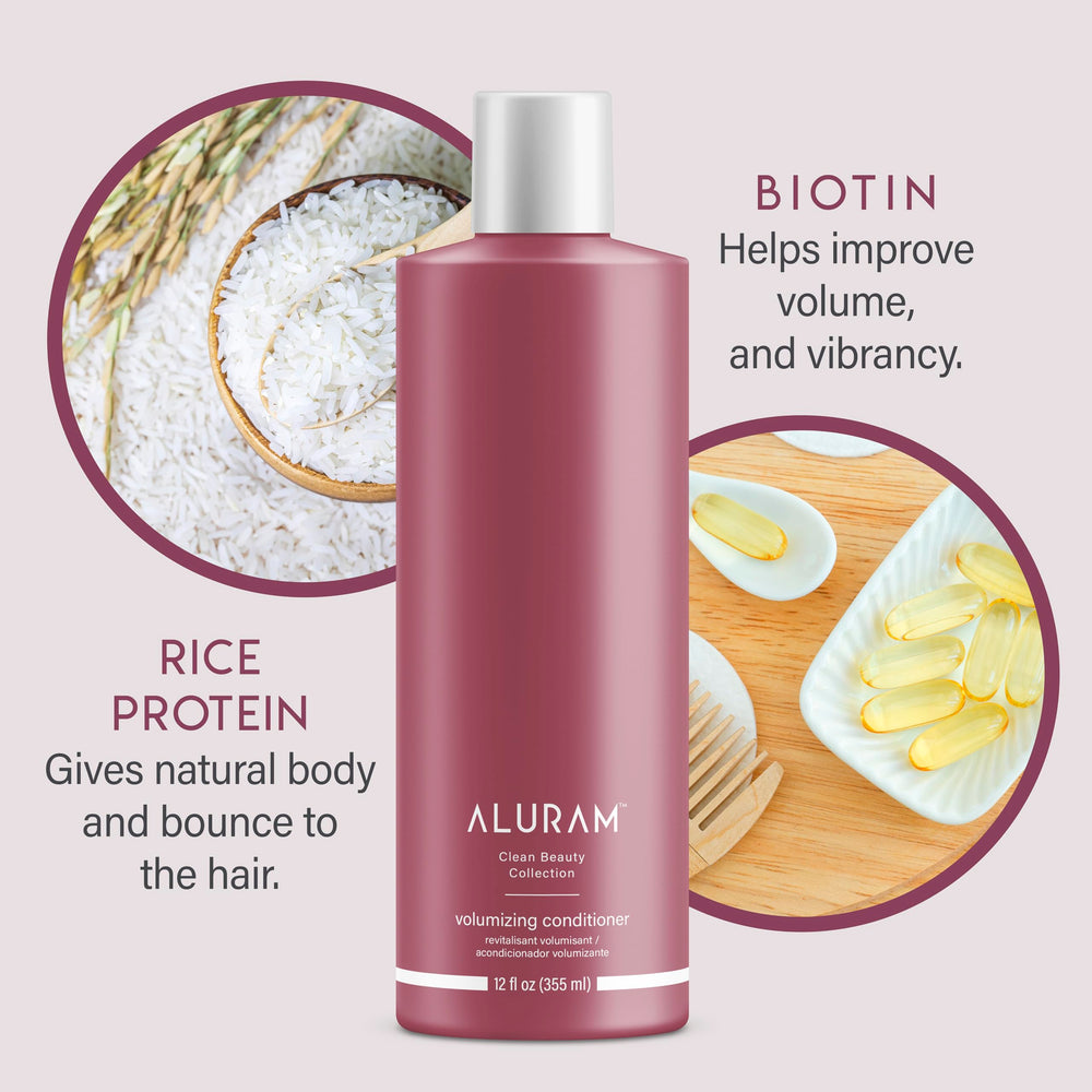ALURAM Conditionneur Volume: texture crème qui glisse facilement et démêle sans lourdeur.