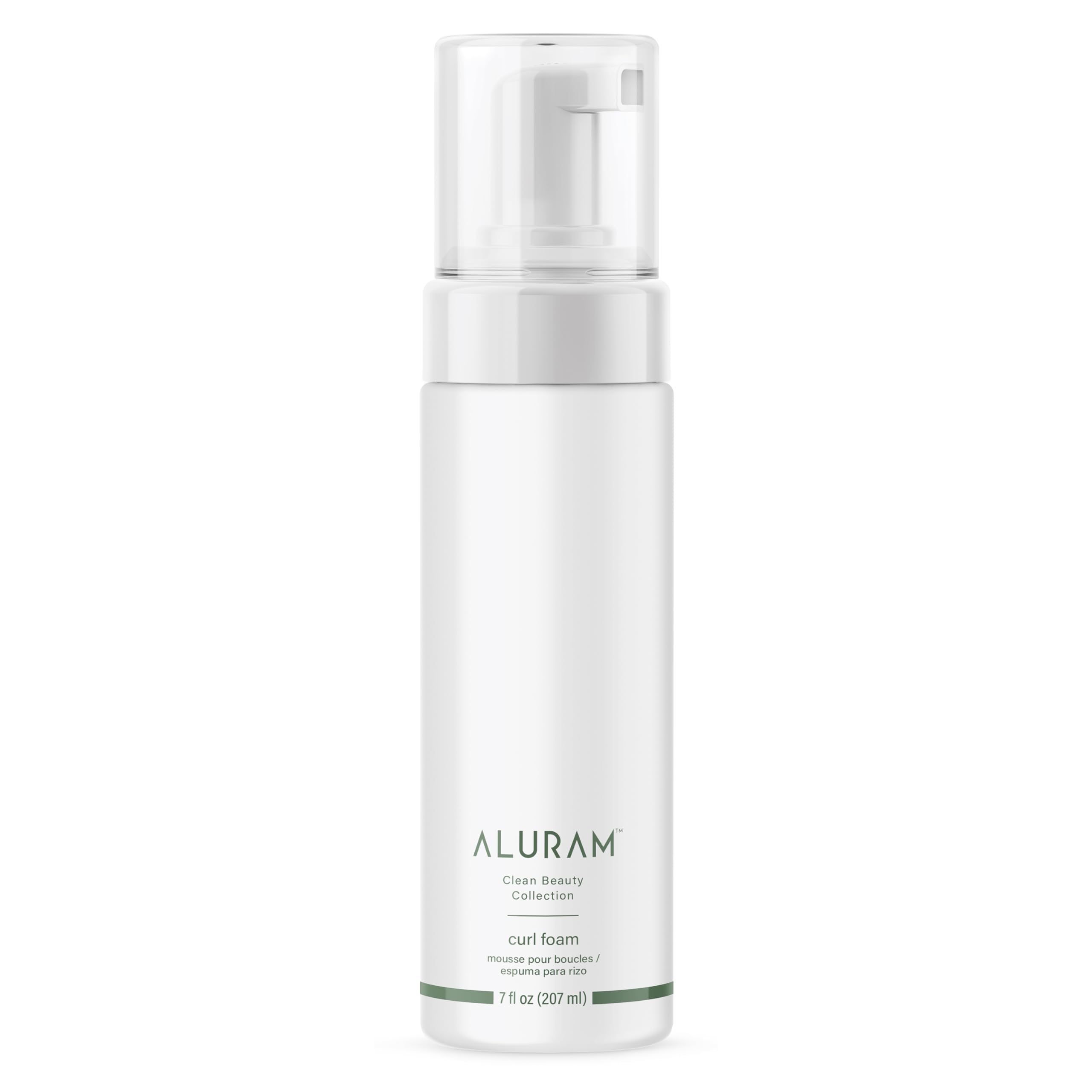 ALURAM Curl Foam Define Bottle provides flexible hold and curl definition.