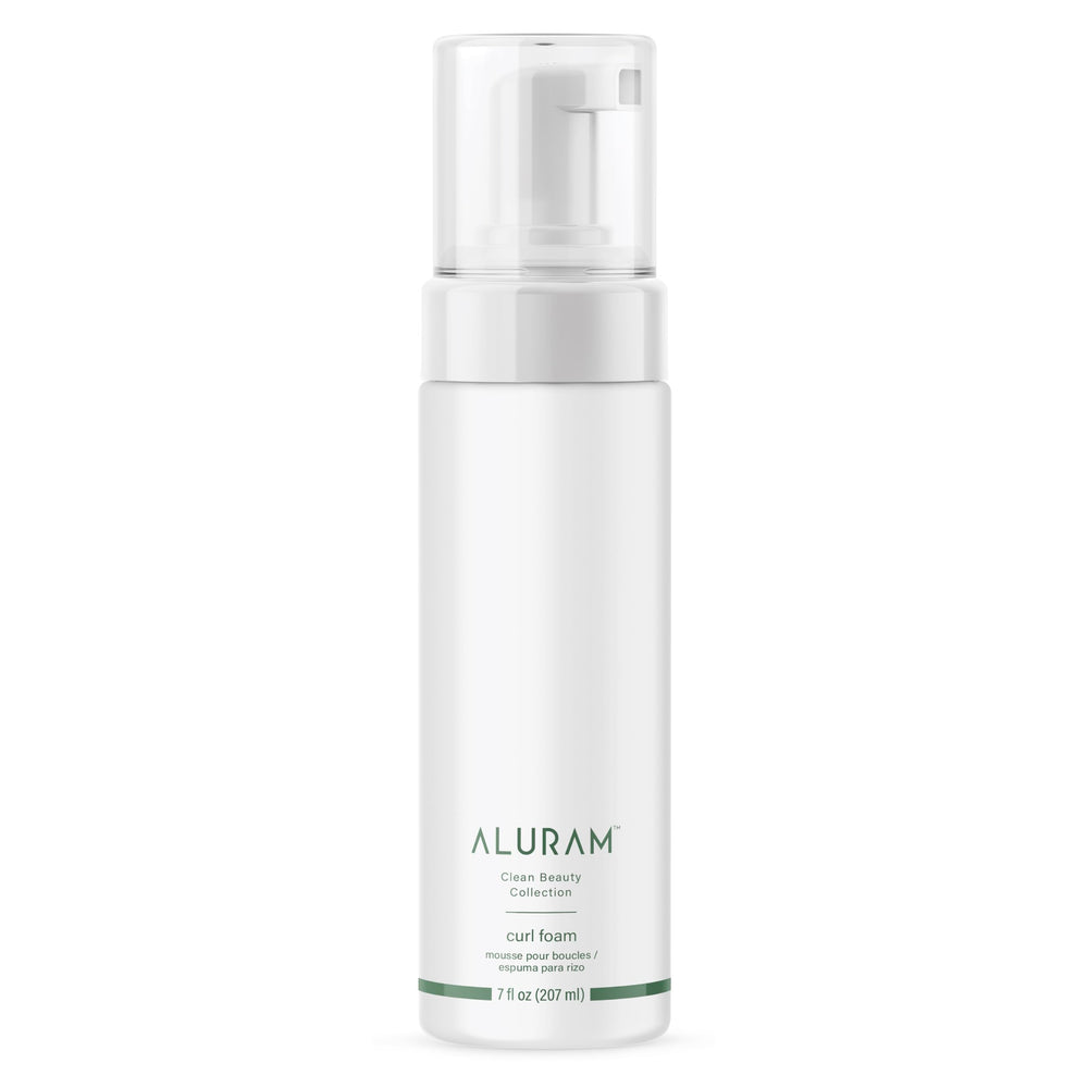 ALURAM Curl Foam Define Bottle provides flexible hold and curl definition.