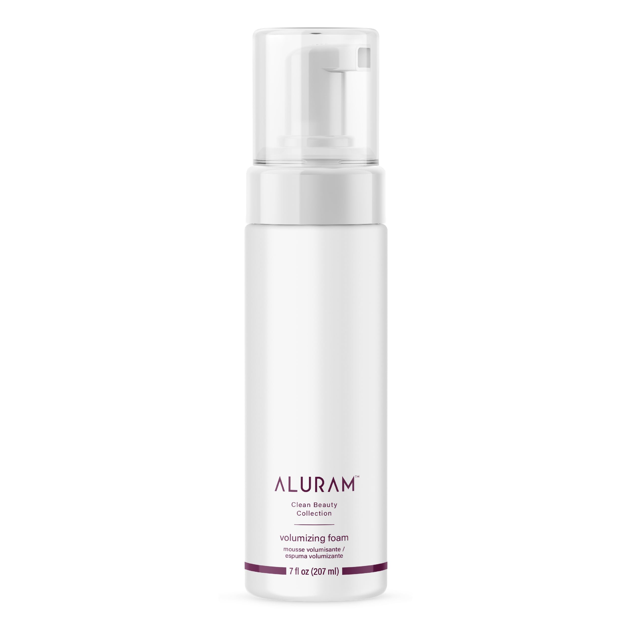 ALURAM Eau de Coco Mousse Volumisante : bouteille en gros plan, volume léger et texture soyeuse.