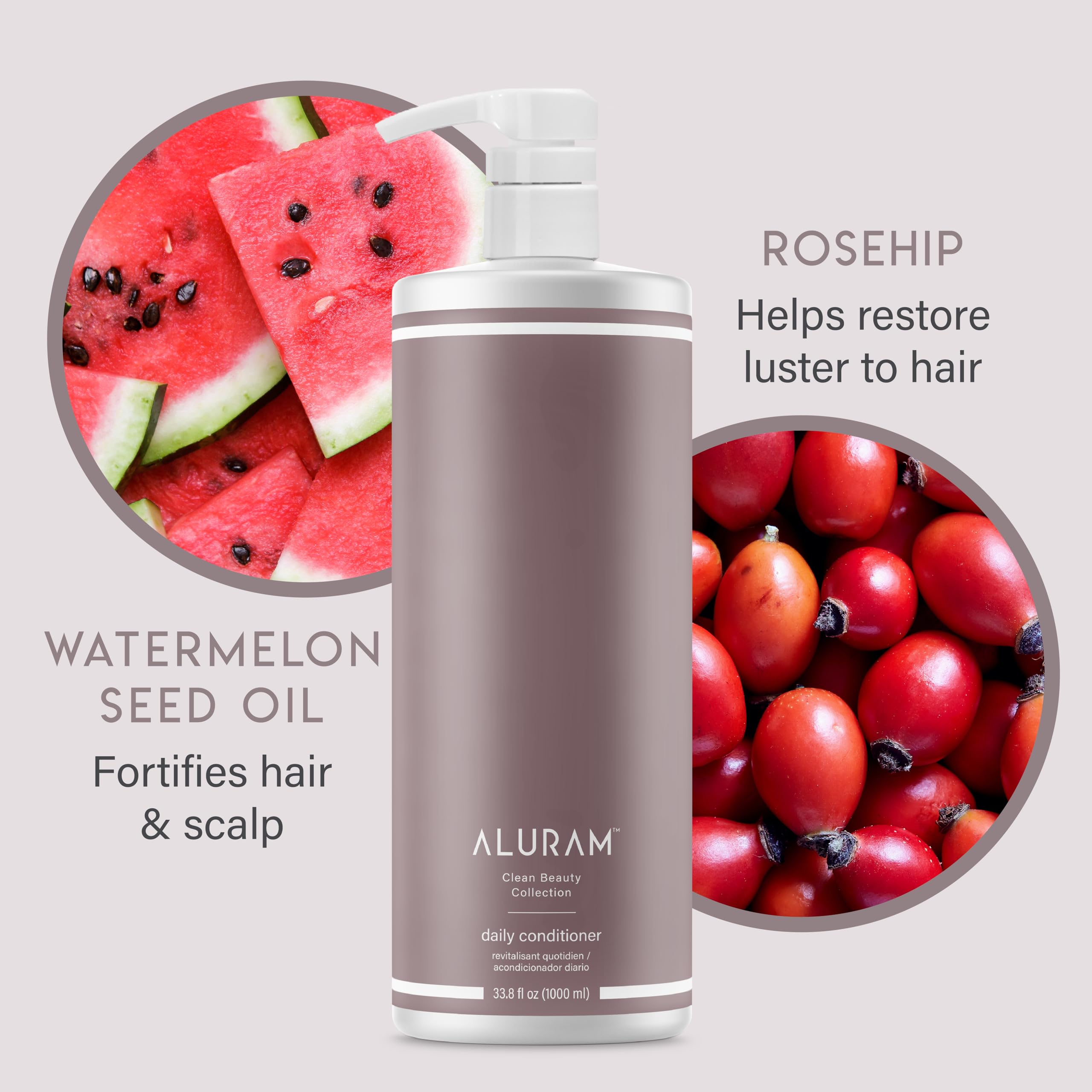 ALURAM Huile de rose musquée et graines de melon nourrissent et préservent la couleur.