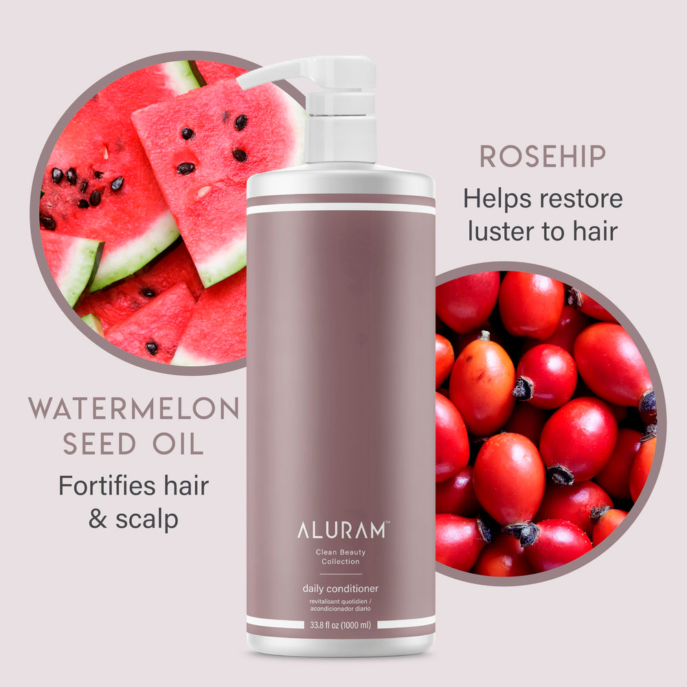 ALURAM Huile de rose musquée et graines de melon nourrissent et préservent la couleur.