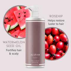 ALURAM Huile de rose musquée et graines de melon nourrissent et préservent la couleur.