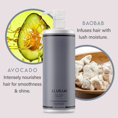 ALURAM Shampoing Eau de Coco – cheveux texturés après lavage, douceur et hydratation renforcées.