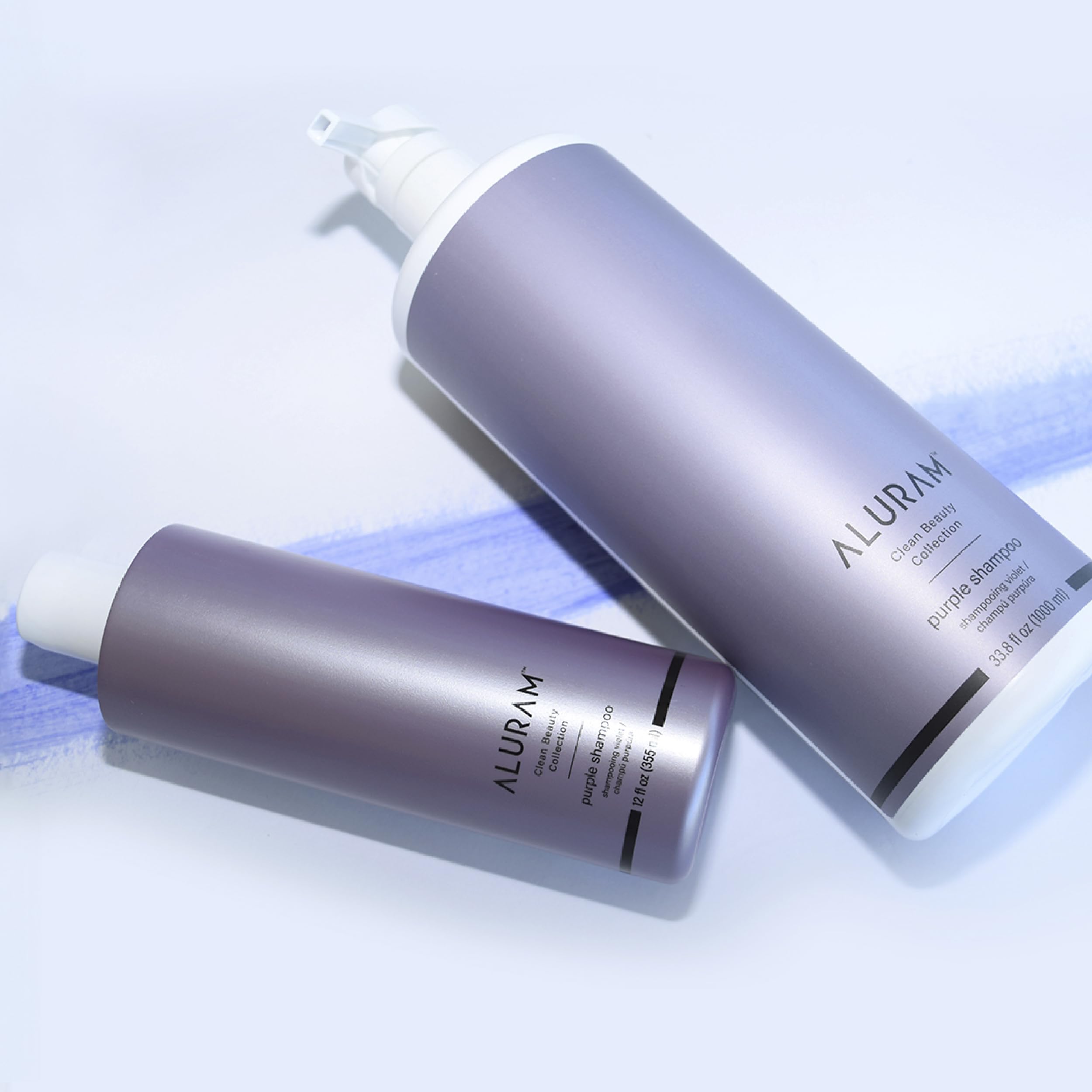 ALURAM Shampoing violet à l'eau de coco, brillance durable pour cheveux blonds et gris.