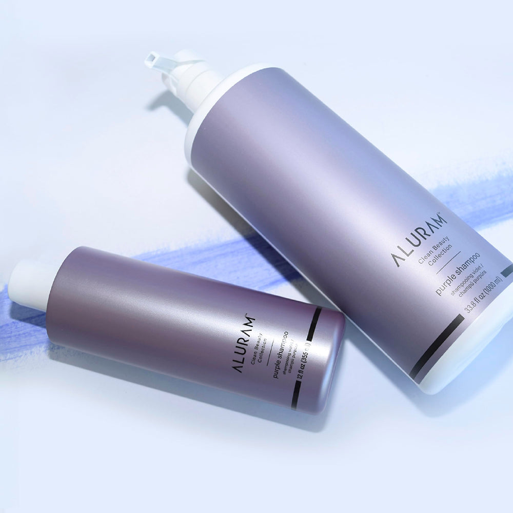 ALURAM Shampoing violet à l'eau de coco, brillance durable pour cheveux blonds et gris.