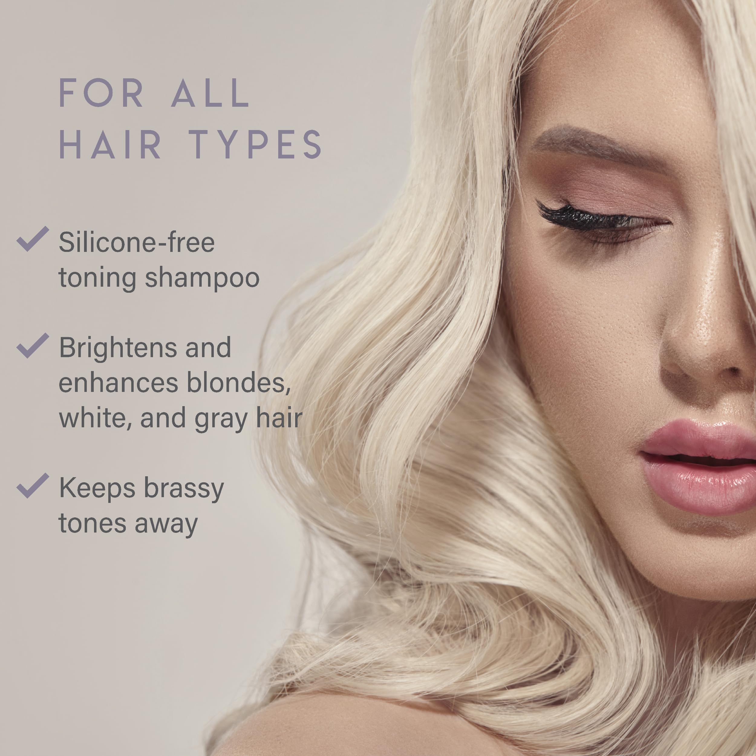 ALURAM Shampooing violet neutralise les tons jaunes pour un blond frais.