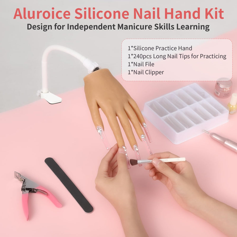 ALUROICE main-silicone-emplacements-ongles, maintien des extensions sans colle.