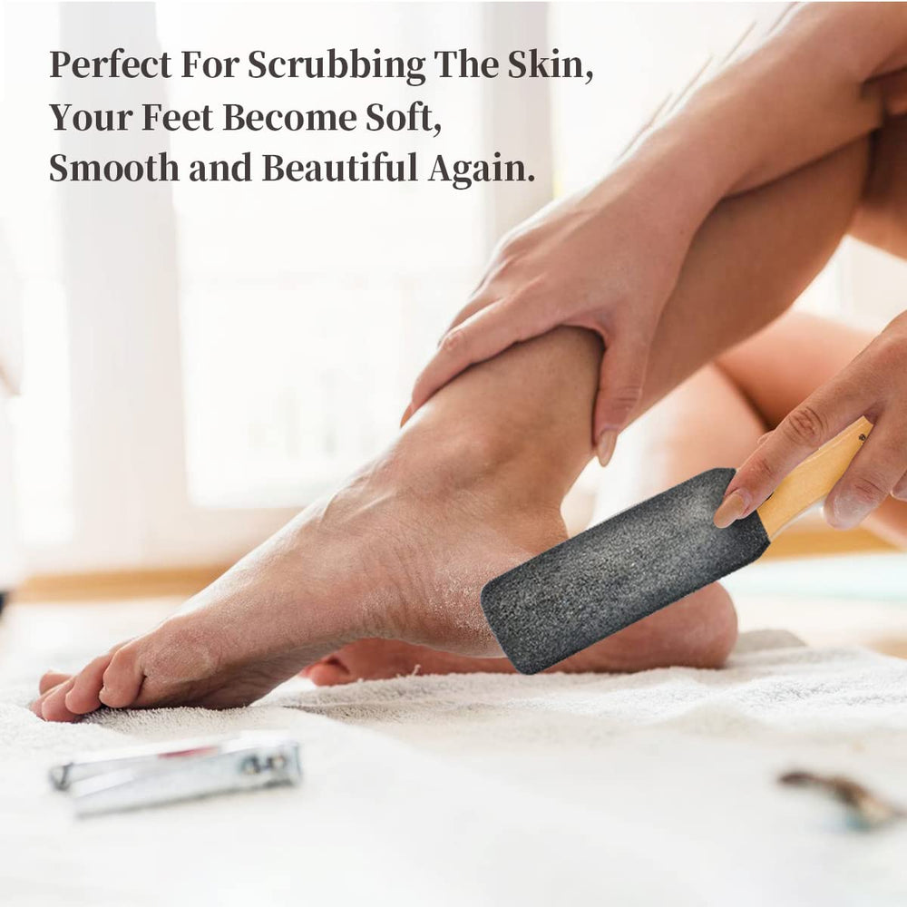AM 8:00 exfoliation douce sur talon sec, peau plus lisse.