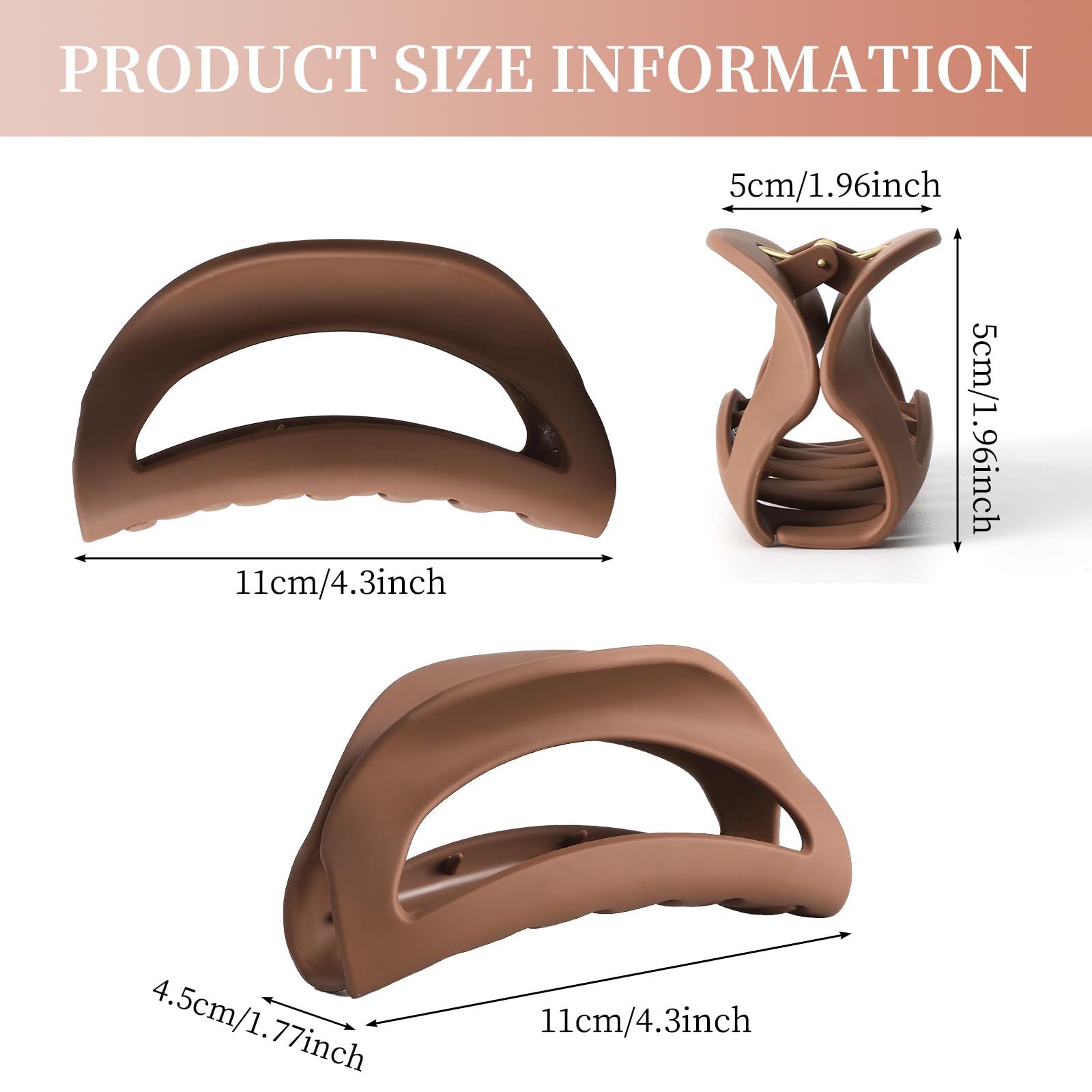 Pinces Amader griffes nuage extra-large, adhérence renforcée pour cheveux volumineux.