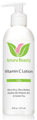 Amara Beauté Lotion Vitamine C texture légère non grasse pénètre rapidement.