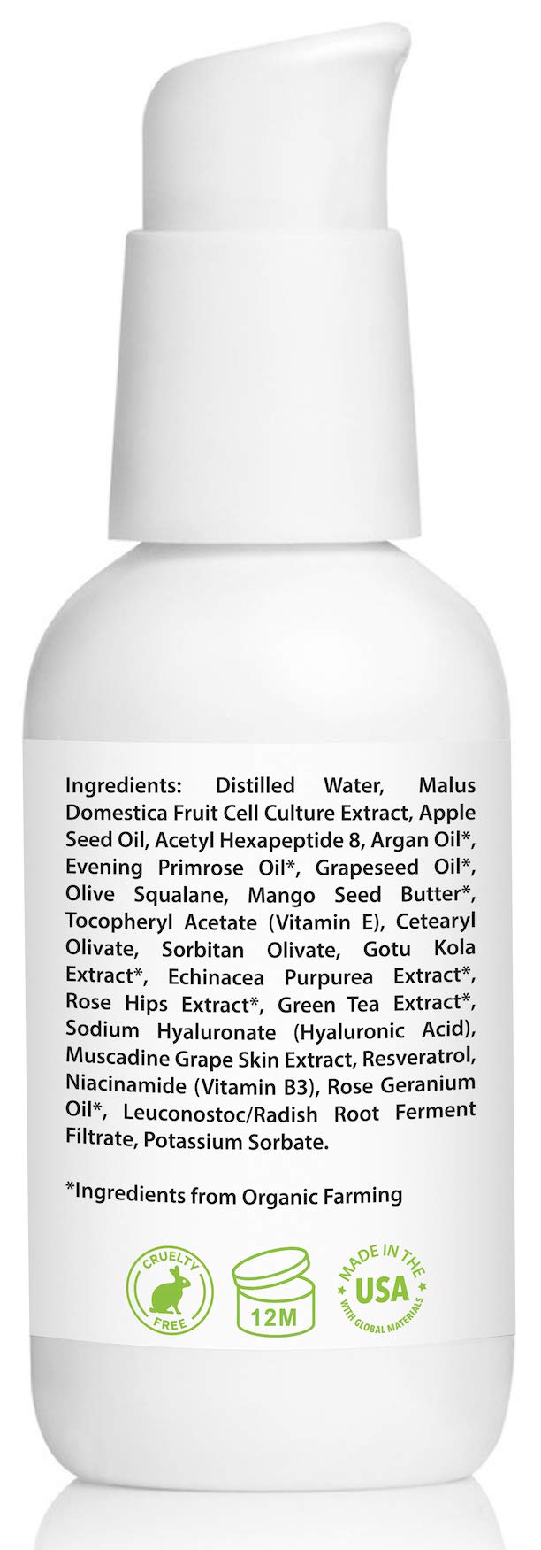 Étiquette Amara Beauty, emballage élégant et informations claires sur les ingrédients.