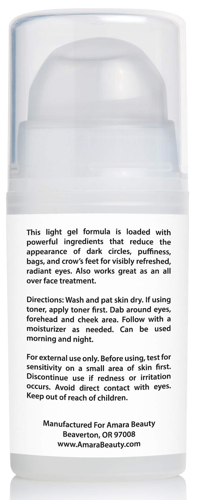 Amara Beauty Gel Contour Yeux – hyaluronique hydrate et lisse les ridules.