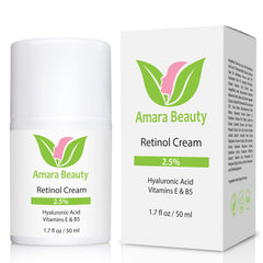 Amara Beauty ingrédients: acide hyaluronique et rétinol pour hydratation durable.